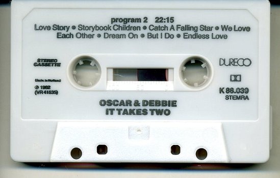 Oscar & Debbie It Takes Two 14 nrs cassette 1982 ZGAN - 4