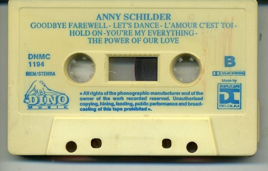 Anny Schilder TV-MC 12 nr cassette 1988 made in Holland ZGAN - 4