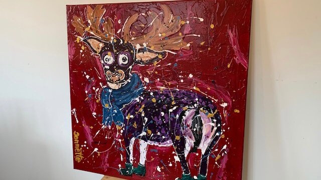 Supermooi schilderij Rendier - Afbeelding 2