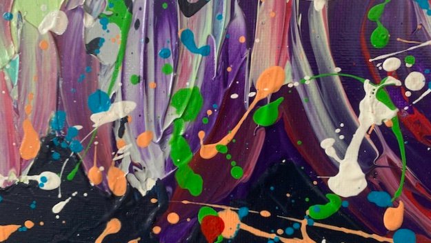 Kippenkunst langwerpig 40 x120 dikke verf - Afbeelding 2