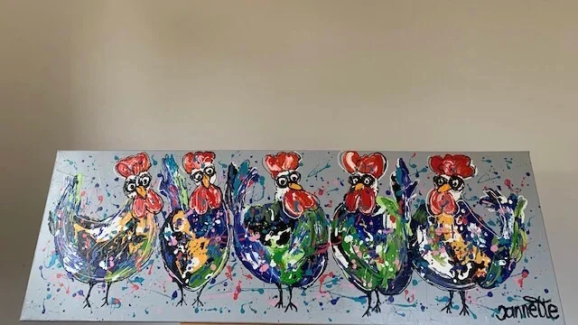 Kippenkunst dikke verf ****verkocht**** - nr. 1