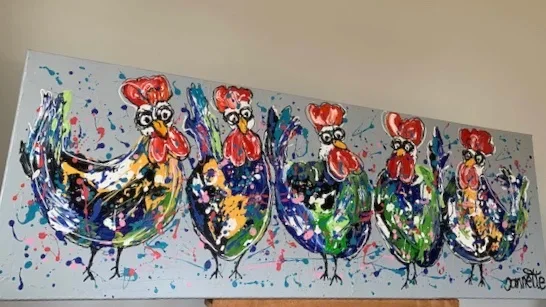 Kippenkunst dikke verf ****verkocht**** - Afbeelding 2