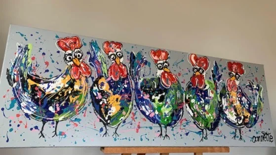 Kippenkunst dikke verf ****verkocht**** - Afbeelding 5