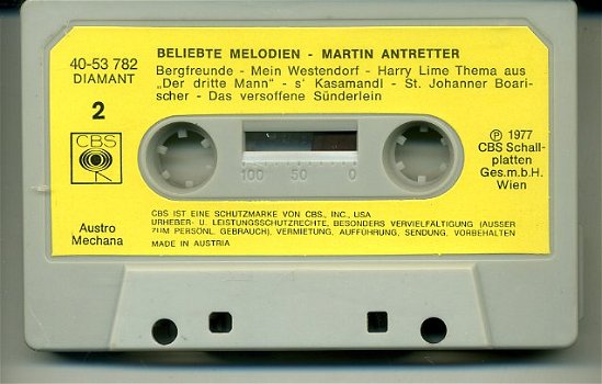 Martin Antretter Beliebte Melodien 16 nrs cassette 1977 ZGAN - 3