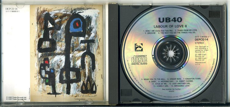 UB40 Labour of Love II + Concert ticket 2001 14 nrs cd ZGAN - 2