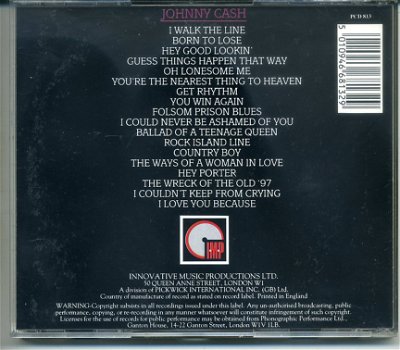 Johnny Cash Johnny Cash 18 nrs cd 1986 GOED - 1