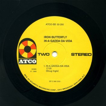 Iron Butterfly In-A-Gadda-Da-Vida 6 nrs LP 1968 USA ZGAN - 3