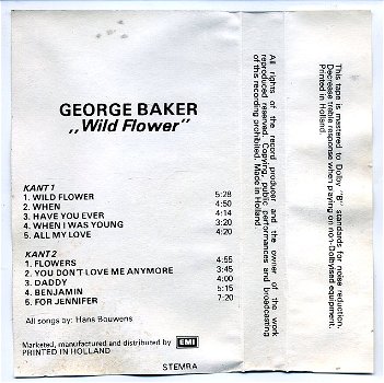 George Baker Wild Flower 10 nrs cassette 1980 ZGAN - 2