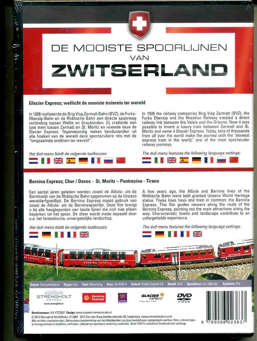 De mooiste spoorlijnen van Zwitserland 2 dvds NIEUW geseald - Afbeelding 3