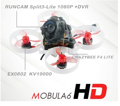 Happymodel Mobula6 HD 1S 65mm Brushless HD Whoop FPV Racing Drone with - 2