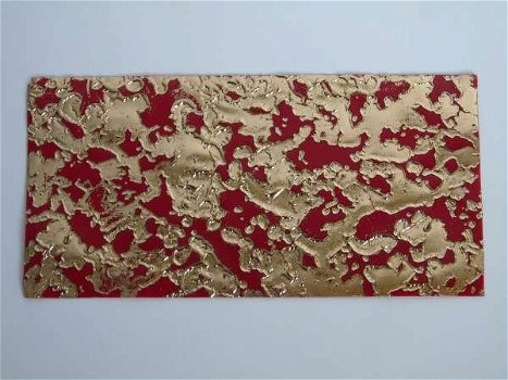 Versierwas vel 10 x 20 cm GOUD met ROOD - 0