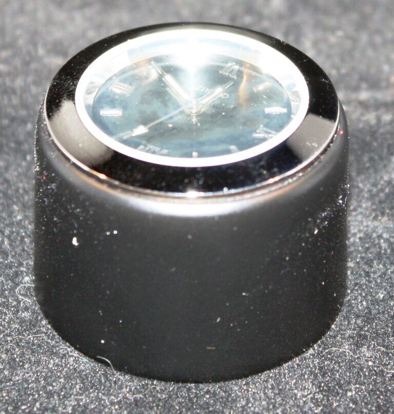 Balhoofdklok mat zwart huis 27mm zwart uurwerk - Afbeelding 2