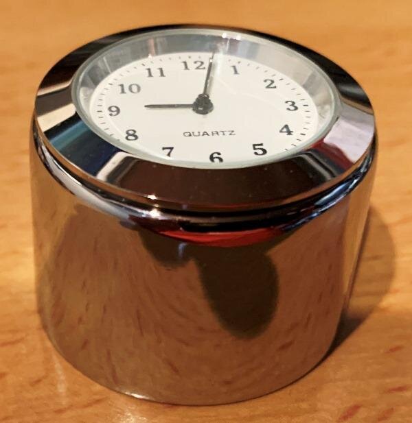 Balhoofdklok Verchroomd huis 27mm Wit uurwerk - Afbeelding 2