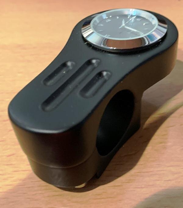 Stuur klokje Zwart uurwerk 22&25mm stuur - Afbeelding 2
