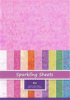 Sparkling Sheets Pink, 4 sheets A4 8.6955 - 0