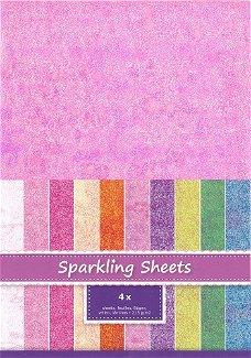 Sparkling Sheets Pink, 4 sheets A4 8.6955