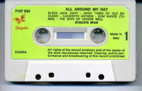 Steeleye Span All Around My Hat 9 nrs cassette 1975 ZGAN - 4