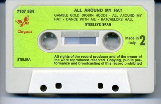 Steeleye Span All Around My Hat 9 nrs cassette 1975 ZGAN - 5