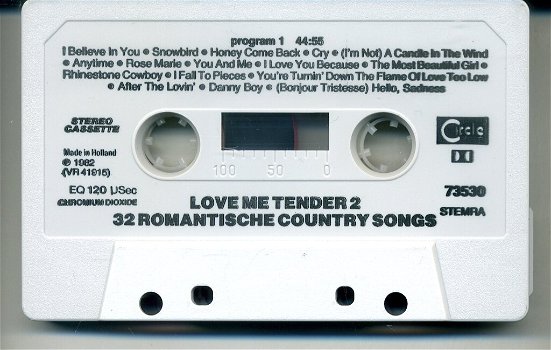 Love Me Tender 2 32 Romantische Country Songs cassette 1982 - 3