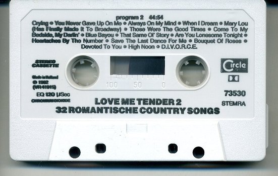 Love Me Tender 2 32 Romantische Country Songs cassette 1982 - 4