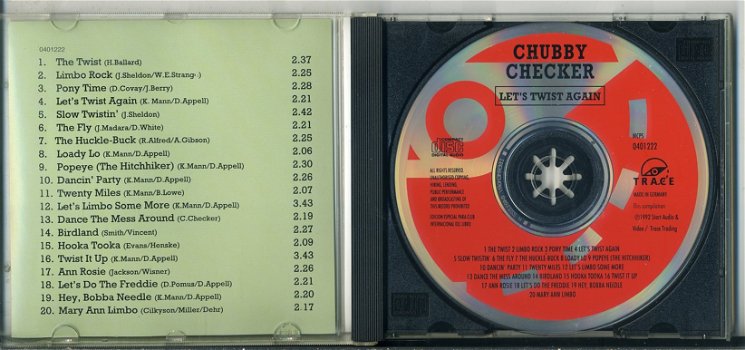 Chubby Checker Let's Twist Again 20 nrs cd 1992 als NIEUW - 2