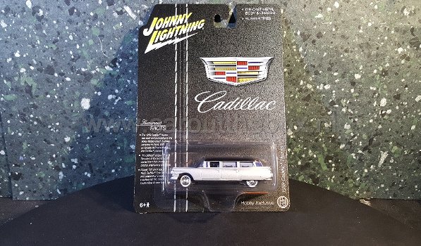 1959 Cadillac Hearse grijs 1:64 Johnny Lightning - 0