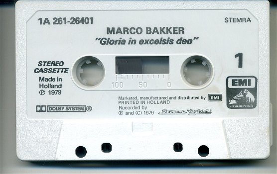 Marco Bakker Gloria in excelsis deo 12 nrs cassette 1979 ZGAN - 3