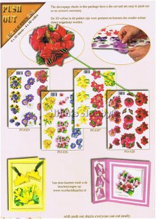 Push Out 3D Sheets Set 7 Bloemen