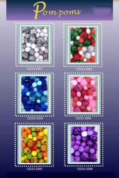 Mix Pom Poms Set Wit - 50 stuks - 2-2,5-3,5cm. 1233-3301 - 1