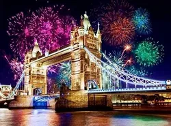 DECEMBER-TOPPER: FULL Diamond painting London bridge fireworks L GERESERVEERD