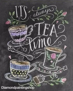 DECEMBER-TOPPER: FULL Diamond painting tea time L
