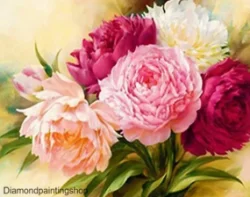 DECEMBER-TOPPER: FULL Diamond painting peony XL
