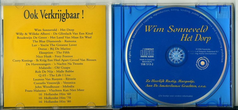 Wim Sonneveld Het Dorp 16 nrs cd 1998 als NIEUW - 2