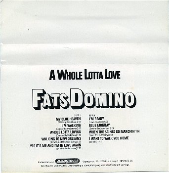 Fats Domino A Whole Lotta Love 9 nrs cassette als NIEUW - 2