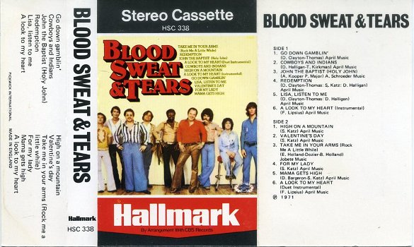 Blood Sweat and Tears 12 nrs cassette 1971 ZGAN - 1