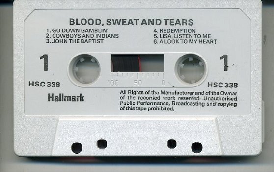 Blood Sweat and Tears 12 nrs cassette 1971 ZGAN - 3