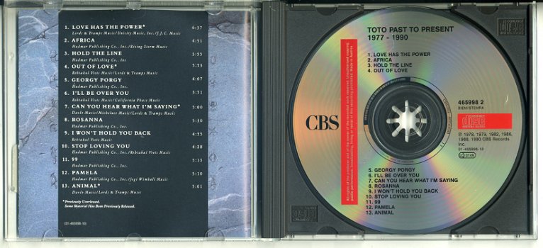 TOTO Past to Present 1977 - 1990 13 nrs cd 1990 als NIEUW - 1