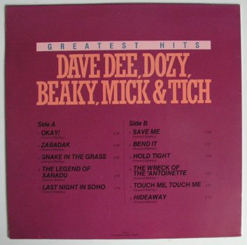 Dave Dee, Dozy, Beaky, Mick & Tich Greatest Hits 12 nrs LP ZGAN - 4