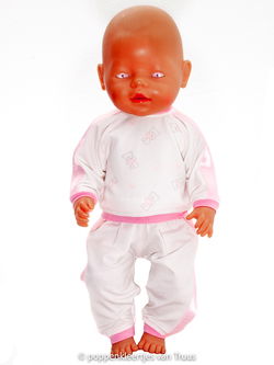 Baby Born 43 cm Pyjama roze beertjes