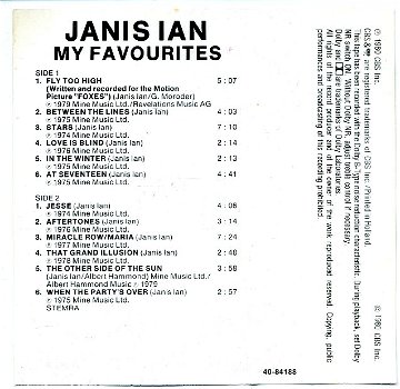 Janis Ian ‎My Favourites 12 nrs cassette 1980 ZGAN - 2