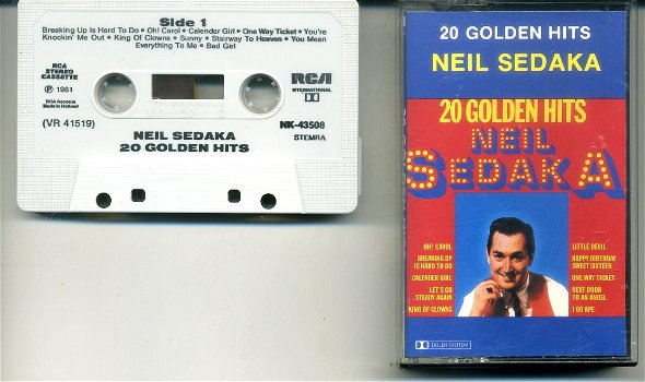 Neil Sedaka 20 Golden Hits cassette 1981 ZGAN - 0