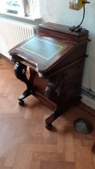 Prachtige Davenport, Kleine Secretaire met heel veel laden - 5