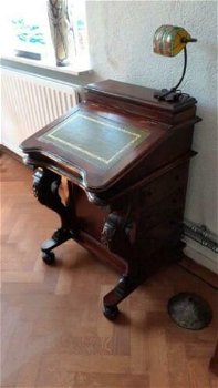 Prachtige Davenport, Kleine Secretaire met heel veel laden - 6