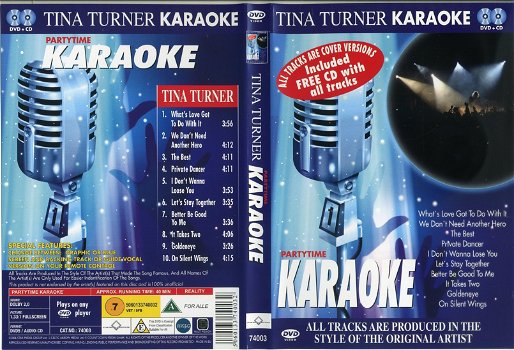 Tina Turner Partytime Karaoke 10 nrs DVD+CD 2006 als NIEUW - 3