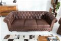 Bank Chesterfield 3-zits vintage bruin - 1 - Thumbnail