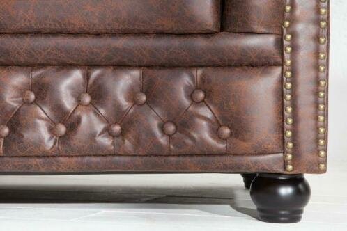 Bank Chesterfield 3-zits vintage bruin - 5