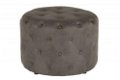 Poef Chesterfield 60cm vintage grijs rond - 5 - Thumbnail