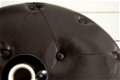 Poef Chesterfield 60cm vintage donkere koffie rond - 3 - Thumbnail