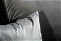Hoekbank Clark 220cm grijs fluweel met Kruk - 3 - Thumbnail