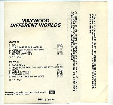 Maywood Different Worlds 11 nrs cassette 1981 ZGAN - 2